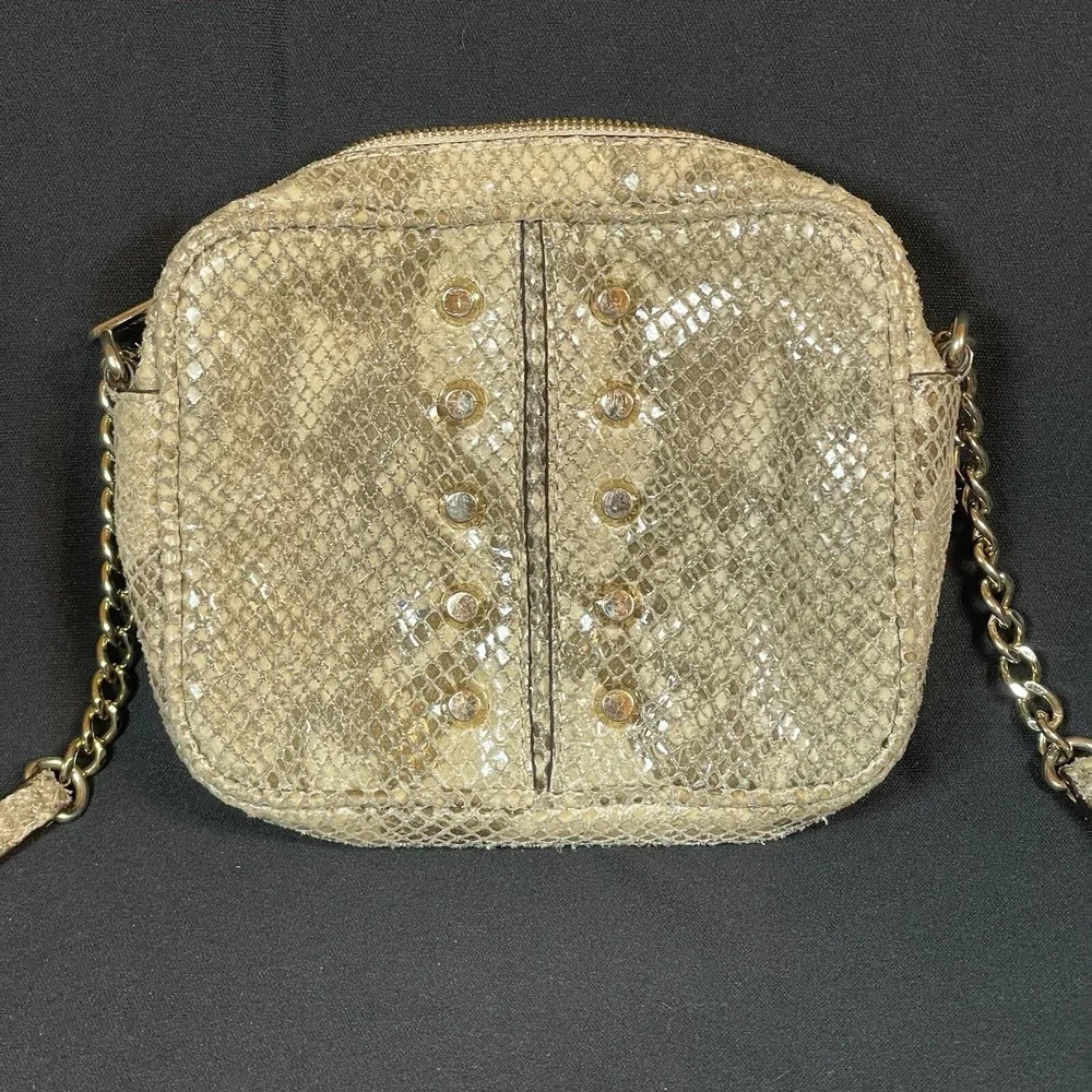 Michael Kors Uptown Astor Snake‎ Skin Crossbody Bag Purse Chain Strap Studded
